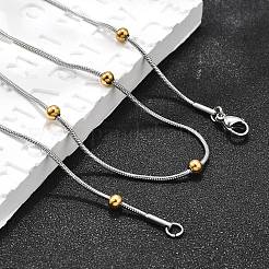 304 Stainless Steel Snake Chain Necklaces&nbsp;STAS-O099-39GP