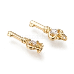 Brass Micro Pave Cubic Zirconia Pendants&nbsp;KK-K246-39G