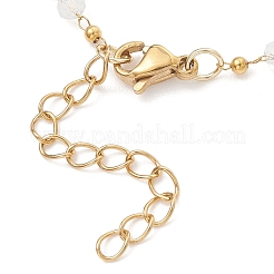 Handmade 304 Stainless Steel and Faceted Rondelle Glass Beaded Chain Bracelet Making&nbsp;AJEW-JB01476-02