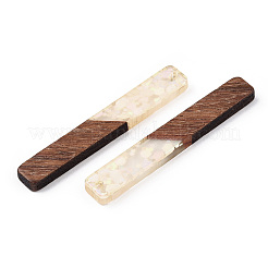 Transparent Resin & Walnut Wood Big Pendants&nbsp;WOOD-G018-12G
