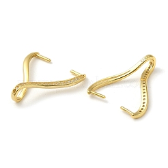 Rack Plating 925 Sterling Silver Micro Pave Clear Cubic Zirconia Ice Pick Pinch Bails&nbsp;LS-STER-NH0001-52G