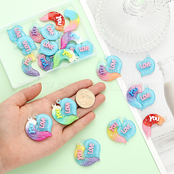 14 Sets 7 Colors Gradient Color Opaque Resin Pendants&nbsp;RESI-CA0001-45