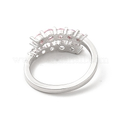 Clear & Pink Cubic Zirconia Adjustable Ring&nbsp;RJEW-C050-08P