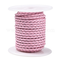 Braided Cowhide Leather Cord&nbsp;NWIR-N005-01Q-4mm
