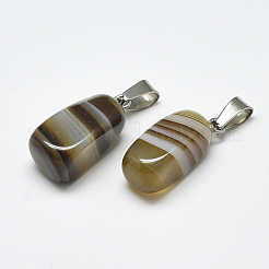 Natural Banded Agate/Striped Agate Pendants&nbsp;G-T122-20F