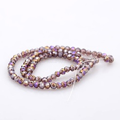 AB Color Plated Glass Faceted(32 Facets) Round Beads Strands&nbsp;GLAA-A027-3mm-AB05