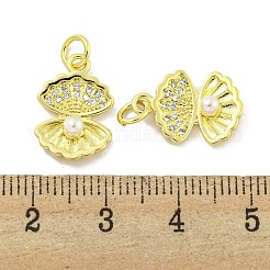 Rack Plating Brass Micro Pave Clear Cubic Zirconia Pendants&nbsp;KK-B091-11