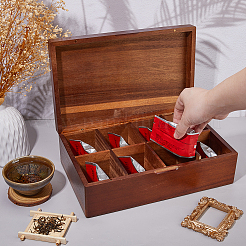 8 Grids Wooden drawer-Style Storage Boxes for Tea Bag&nbsp;CON-WH0088-48B
