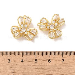 Brass Micro Pave Clear Cubic Zirconia Pendants&nbsp;KK-E098-04G