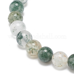 Natural Lodolite Quartz/Garden Quartz Round Beaded Stretch Bracelet&nbsp;BJEW-JB08919-01