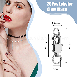 20Pcs Stainless Steel Lobster Claw Clasps&nbsp;STAS-DC0015-61