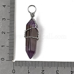Natural Amethyst Double Terminated Pointed Pendants&nbsp;G-J062-02P
