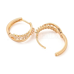 Brass Micro Pave Cubic Zirconia Hoop Earrings&nbsp;EJEW-A107-11D-KCG