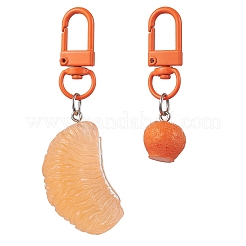 Resin Orange Pendant Decorations&nbsp;HJEW-JM02546