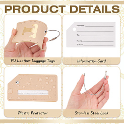 PU Leather Luggage Tag&nbsp;AJEW-WH20010-81D
