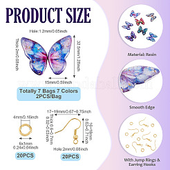 DIY Butterfly Wings Epoxy Resin Dangle Earring Making Kits&nbsp;DIY-TA0012-74