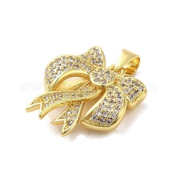 Brass Micro Pave Clear Cubic Zirconia Pendants&nbsp;FIND-Z041-10G