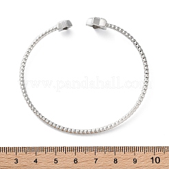 Clear Cubic Zirconia Open Cuff Bangle&nbsp;BJEW-G737-01P-04