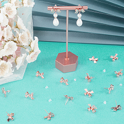 30Pcs Brass Stud Earring Findings&nbsp;KK-BBC0025-84RG