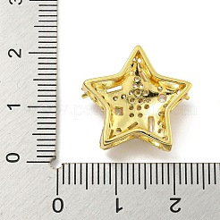 Rack Plating Brass Micro Pave Clear Cubic Zirconia Slide Charms&nbsp;ZIRC-I065-01A-G