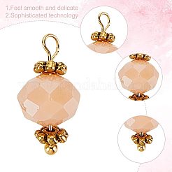 180Pcs 9 Colors Faceted Rondelle Glass Charms&nbsp;PALLOY-GO00008