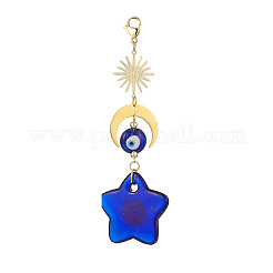Handmade Evil Eye Lampwork Pendant Decoration Sets&nbsp;HJEW-JM00912