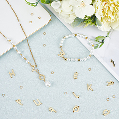 26Pcs 26 Styles Brass Letter Connector Charms with 52Pcs Open Jump Rings&nbsp;KK-CN0002-66