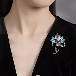 Flower Alloy Rhinestone Brooches for Backpack Clothes&nbsp;PW-WG60DF6-01