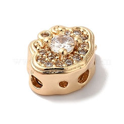 Brass Micro Pave Clear Cubic Zirconia Beads&nbsp;KK-G503-10G