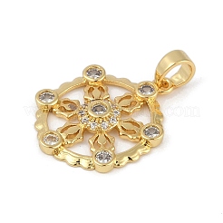 Brass Micro Pave Clear Cubic Zirconia Pendants&nbsp;ZIRC-M001-10G