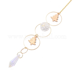 Christmas Theme Sun Catcher Glass Pendant Decorations&nbsp;AJEW-A037-04G