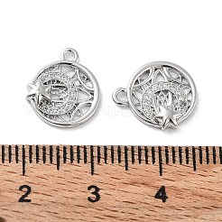 Brass Micro Pave Clear Cubic Zirconia Charms&nbsp;KK-F871-44P