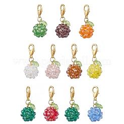 10Pcs Fruits Glass Pendant Decorations&nbsp;HJEW-MZ00339