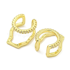 Brass Micro Pave Cubic Zirconia Cuff Earrings&nbsp;EJEW-C104-020G