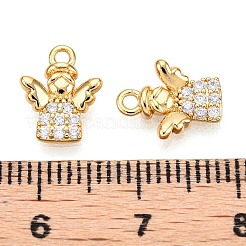 Brass Micro Pave Clear Cubic Zirconia Charms&nbsp;KK-T073-15G