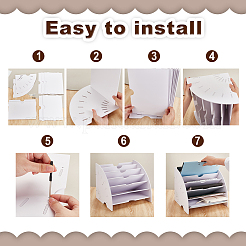 Fan Shape Plastic Desktop Bookcase File Folder Holders&nbsp;ODIS-WH0001-71