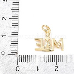 Brass Micro Pave Cubic Zirconia Pendants&nbsp;KK-F938-36G-01