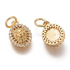 Brass Micro Pave Clear Cubic Zirconia Charms&nbsp;ZIRC-C020-54G
