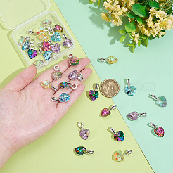 30Pcs 6 Colors Electroplated Glass European Dangle Charms&nbsp;PALLOY-PH01830