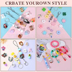 80Pcs 4 Style Round Silicone Focal Beads&nbsp;SIL-SZ0001-22B