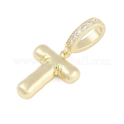 Brass Micro Pave Clear Cubic Zirconia Pendants&nbsp;KK-M289-01T-G