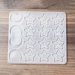Twelve Constellations Moon & Star Pendants Silicone Molds&nbsp;DIY-G073-03