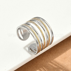 304 Stainless Steel Double Color Cuff Rings&nbsp;RJEW-S635-01GP-B