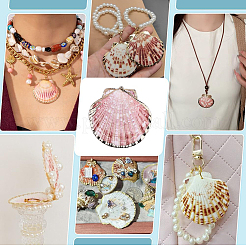 20Pcs Electroplate Natural Sea Shell Pendants&nbsp;SSHEL-PH0001-52