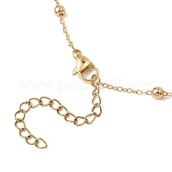 Clear AB Glass Faceted Pendant Brass Round Ball Cable Chain Necklaces for Women&nbsp;NJEW-JN05640-02