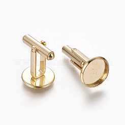 304 Stainless Steel Cufflinks Settings&nbsp;LS-STAS-E471-03D-G