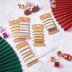 5 Sets 5 Styles Polyester Printed Satin Ribbon & Grosgrain Ribbons Sets&nbsp;OCOR-TA0001-40