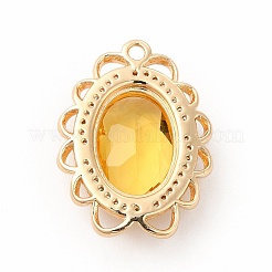 Brass with K9 Glass Charms&nbsp;KK-B071-16G