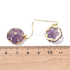 Flower Natural Mixed Stone Dangle Earrings&nbsp;EJEW-G456-01G