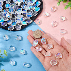 100Pcs Electroplate Transparent Glass Beads&nbsp;GLAA-TA0003-90A